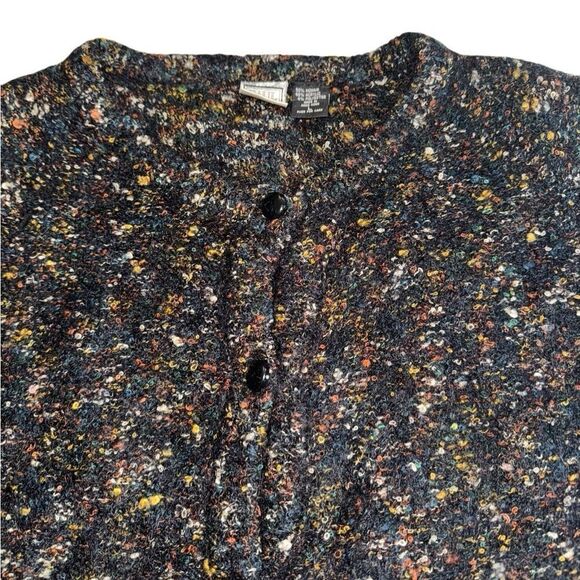 Paul Et Duffier Mohair Acrylic Multi Color Knit Button Down Cardigan Size Large - Picture 3 of 7
